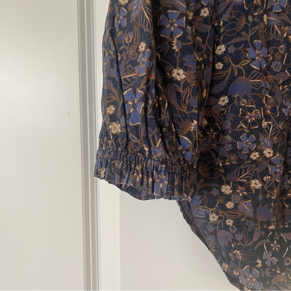 Free Assembly purple floral printed blouse size M - Picture 2 of 7